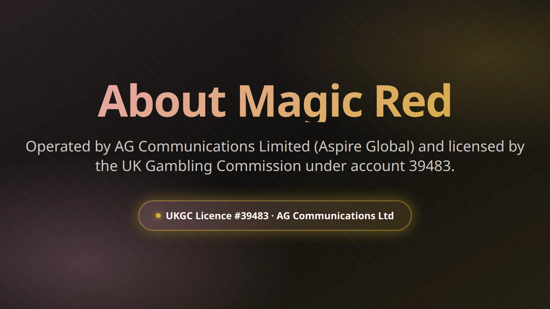 Magic Red Casino about and company information